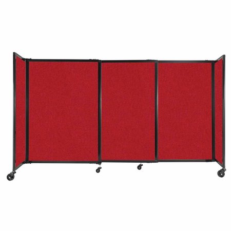 VERSARE StraightWall Sliding Portable Partition 7'2" x 4' Red Fabric 1448327